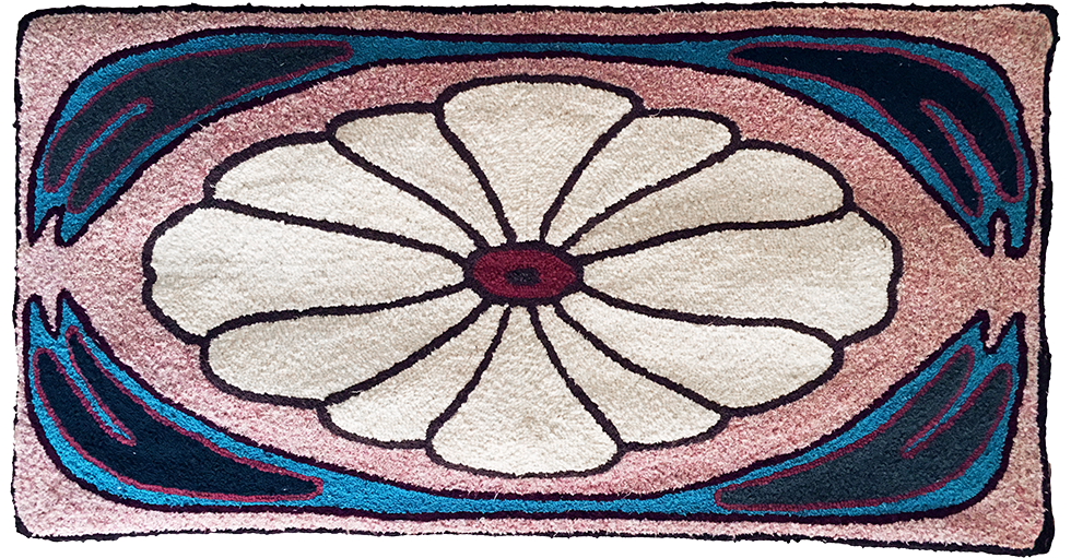 Mountain laurel hooked rug